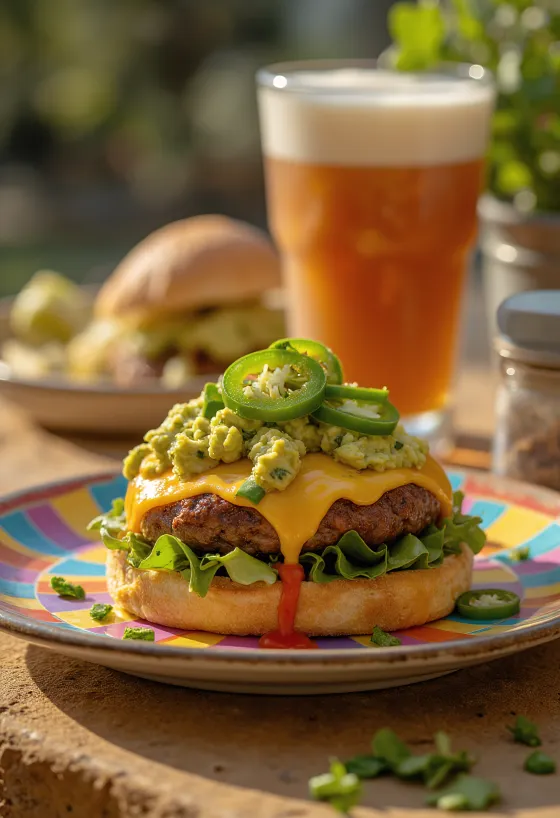 Mexican-style burger served