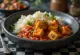 Tofu Vindaloo served in a rich spicy sauce
