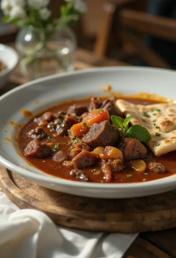 Aiwaj Iraqi tomato beef served