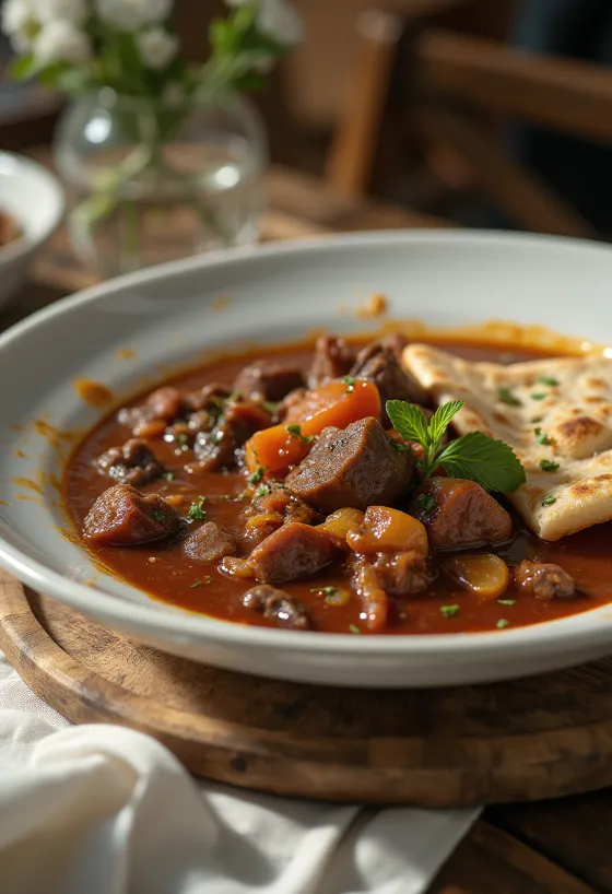 Aiwaj Iraqi tomato beef served