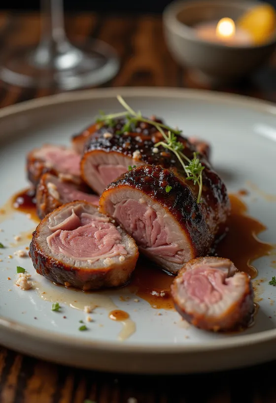 BBQ duck served