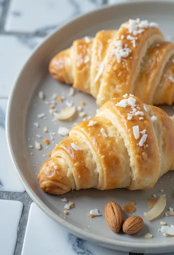 Coconut flour croissant served