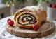 Poppy seed and sour cherry Stollen slices served