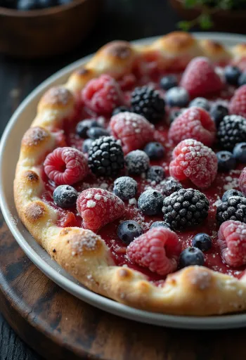 Pizza ai Frutti di Bosco with fresh forest fruits