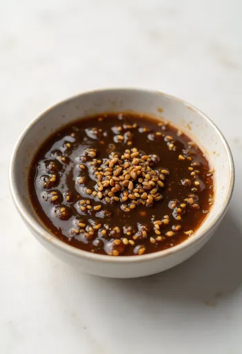 Ginger sesame sauce served