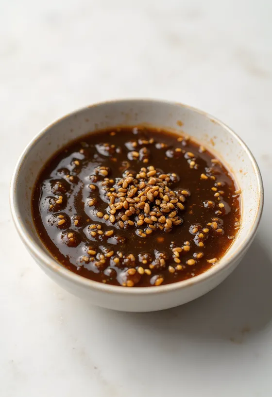 Ginger sesame sauce served